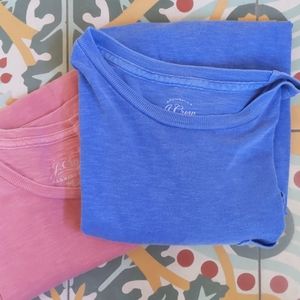 2 JCrew garment dyed tees